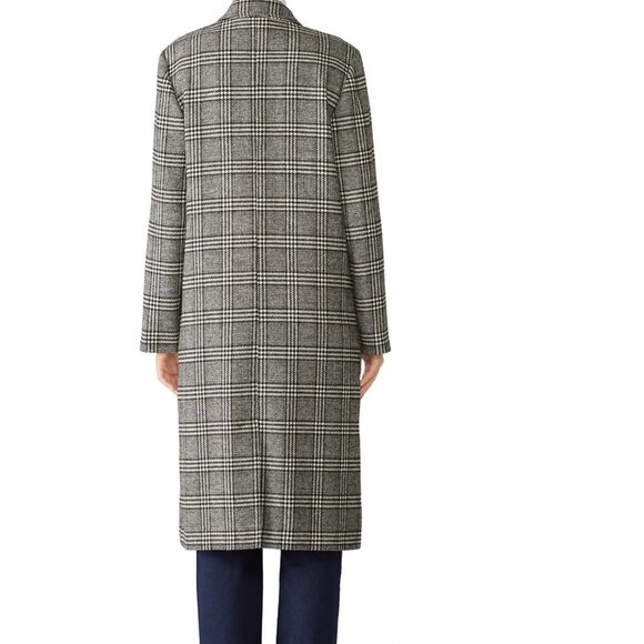 Grey Plaid Tailored Coat, Size XL - Picture 2 of 12